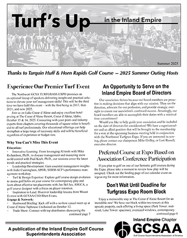 Newsletter Turfs Up Summer 2025 thumbnail image of coverNewsletter Turfs Up Summer 2025 thumbnail image of cover